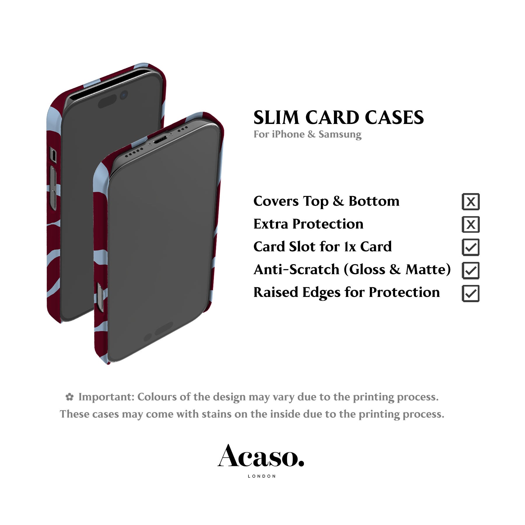 Wavy Sun Blue Maroon Card Case