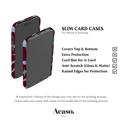 Wavy Sun Blue Maroon Card Case
