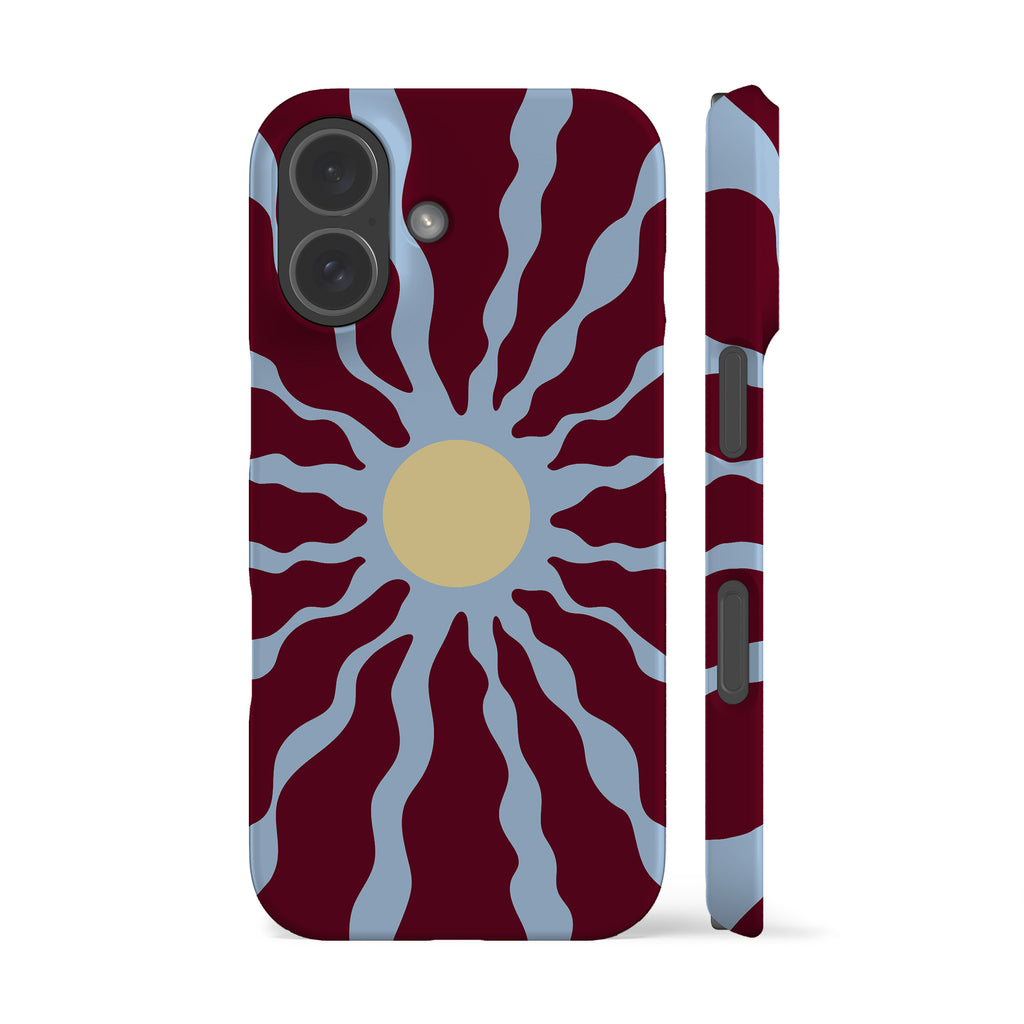 Blue Maroon Wavy Sun Phone Case