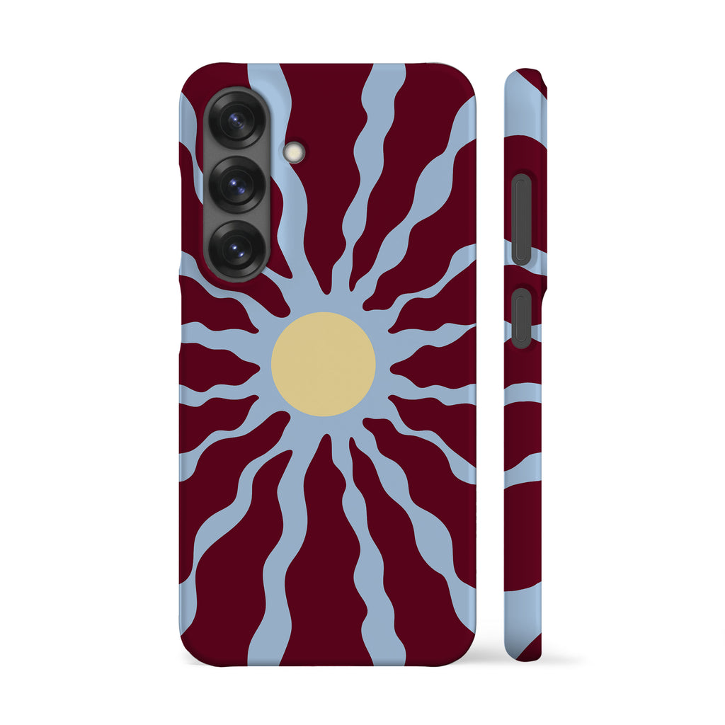 Blue Maroon Wavy Sun Phone Case