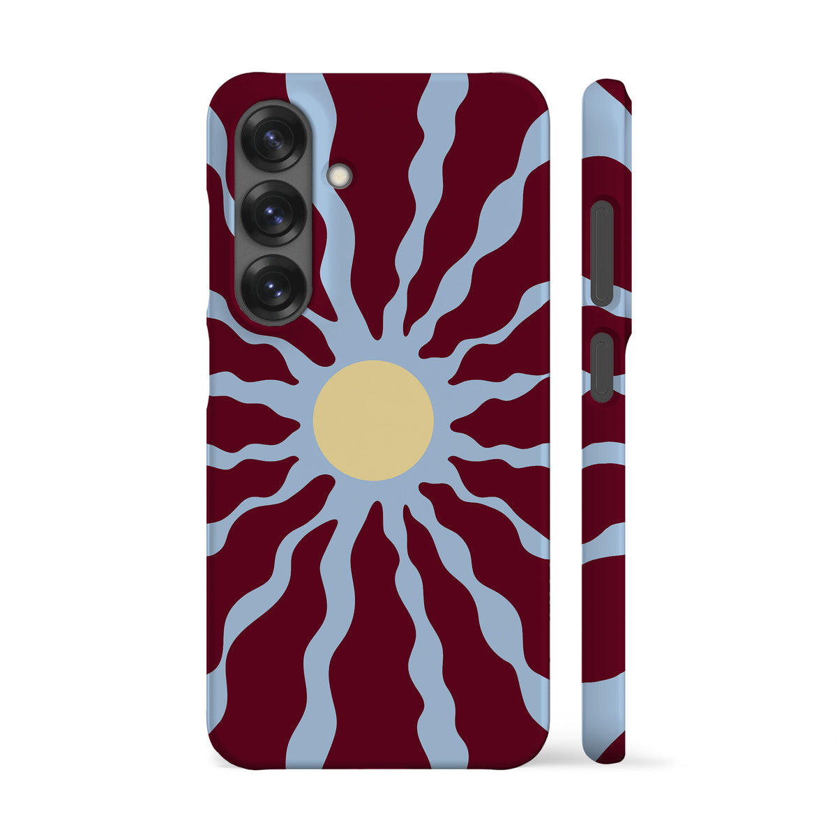 Blue Maroon Wavy Sun Phone Case