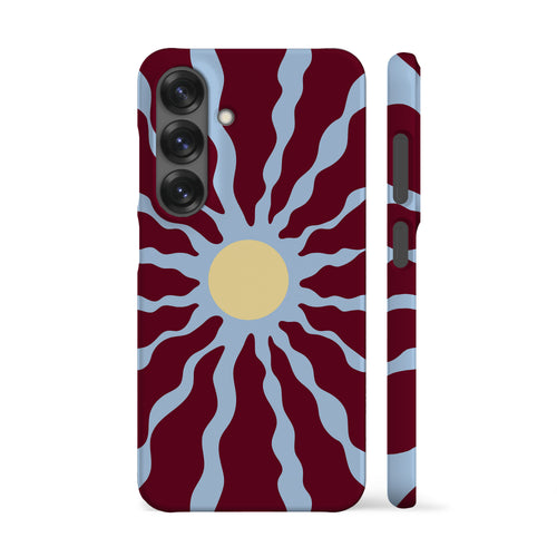 Blue Maroon Wavy Sun Phone Case