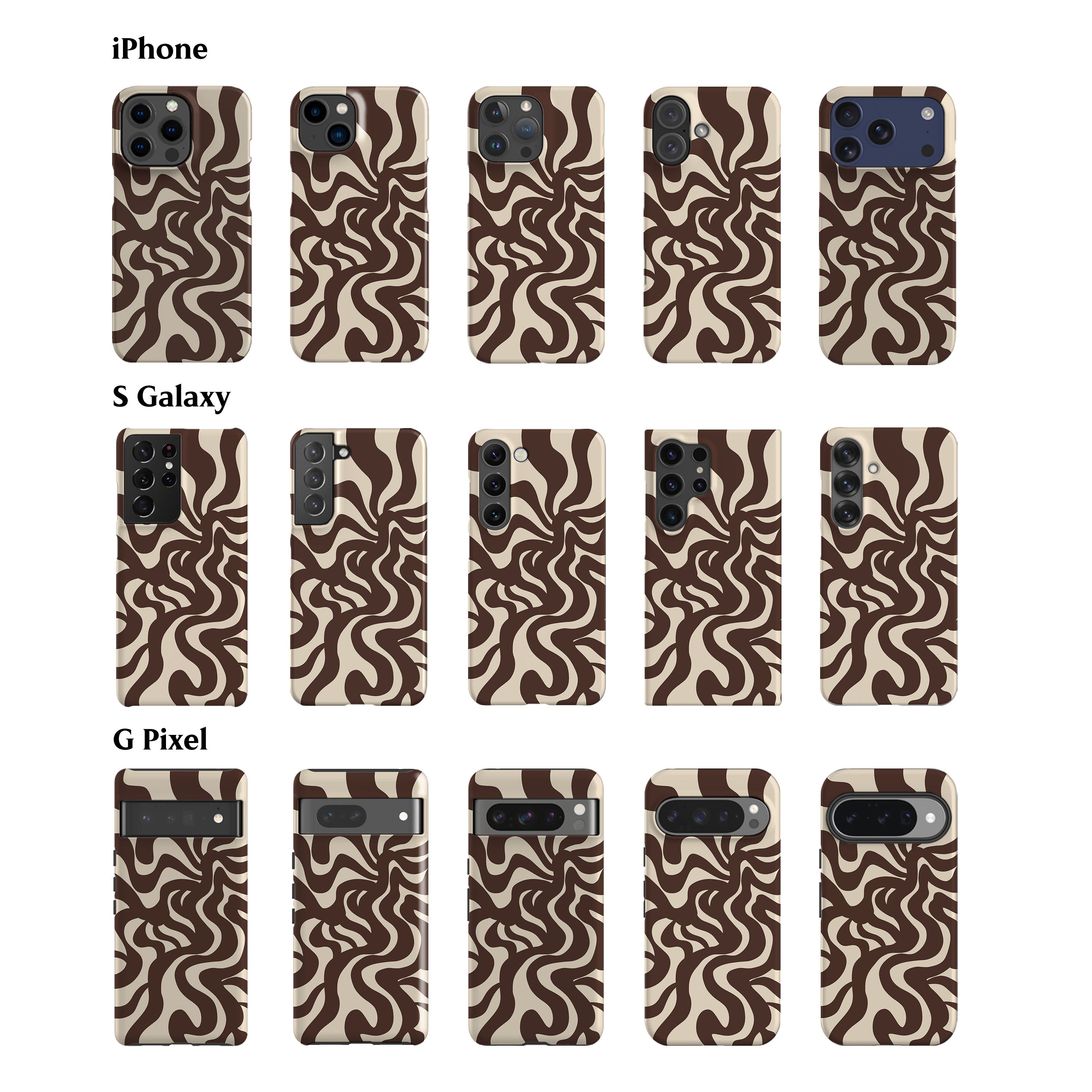 Wavy Swirls Choco Phone Case