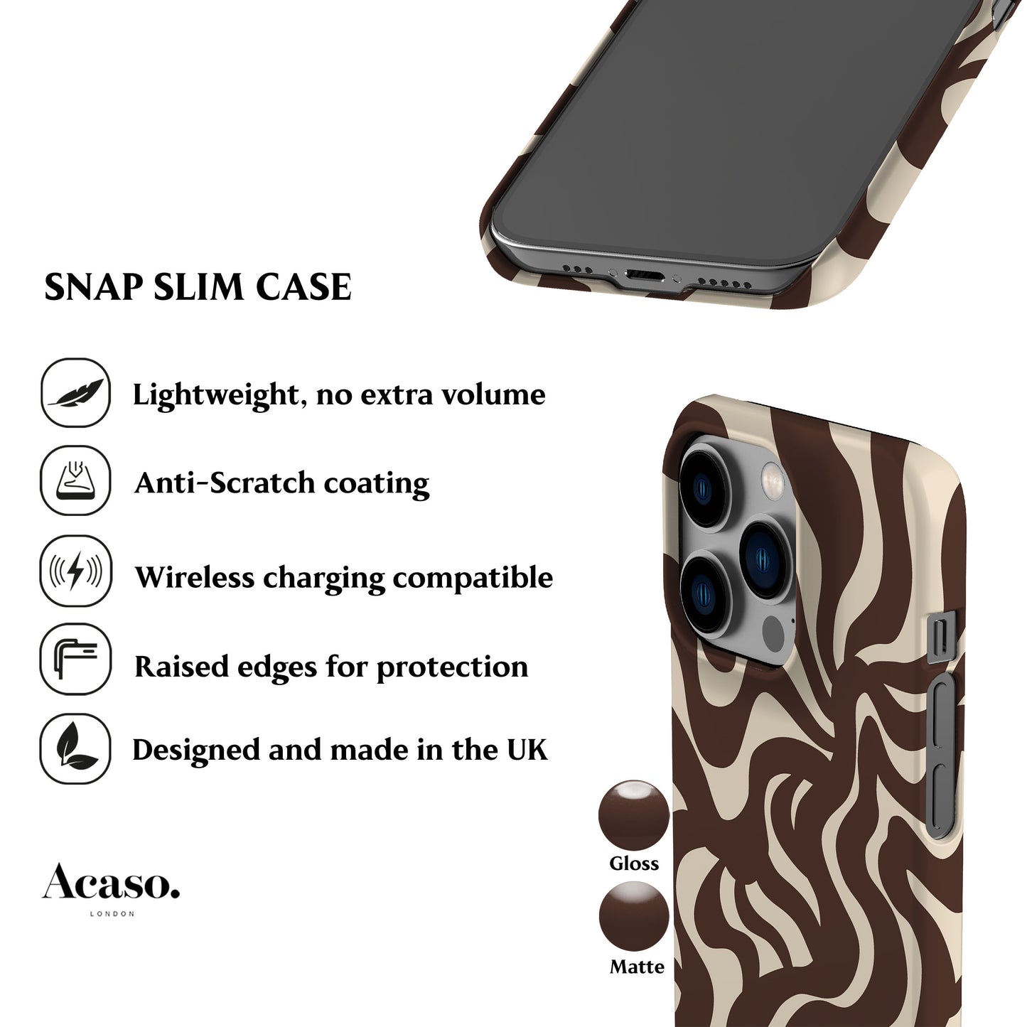 Wavy Swirls Choco Phone Case
