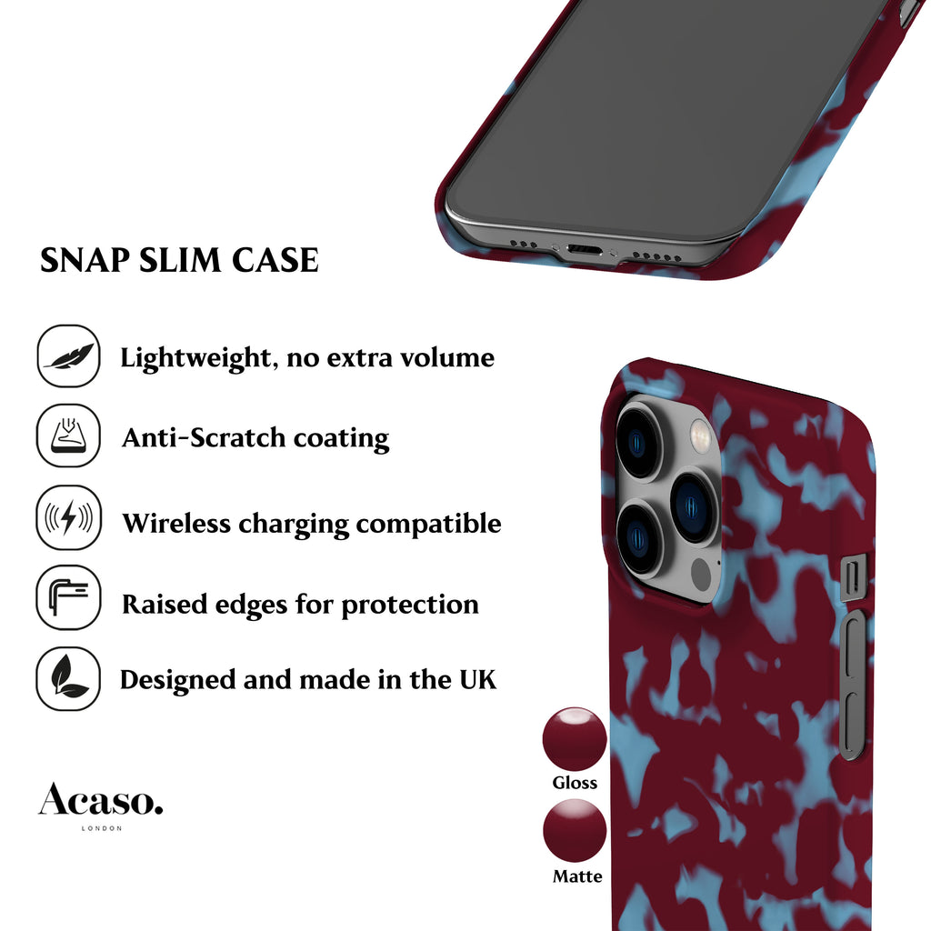 Wavy Tortoise Shell Blue Red Phone Case