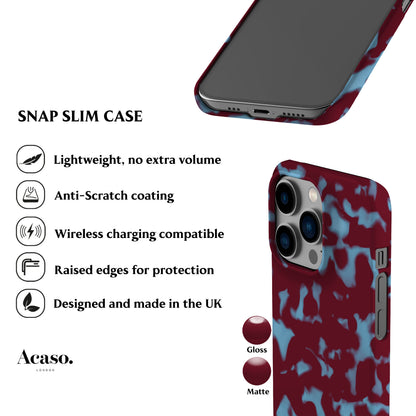 Wavy Tortoise Shell Blue Red Phone Case