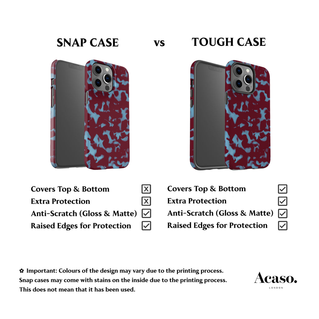 Wavy Tortoise Shell Blue Red Phone Case