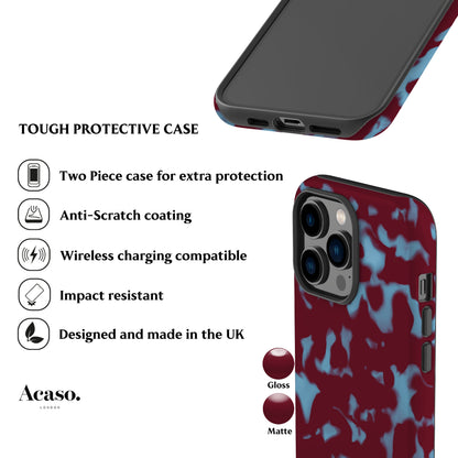 Wavy Tortoise Shell Blue Red Phone Case