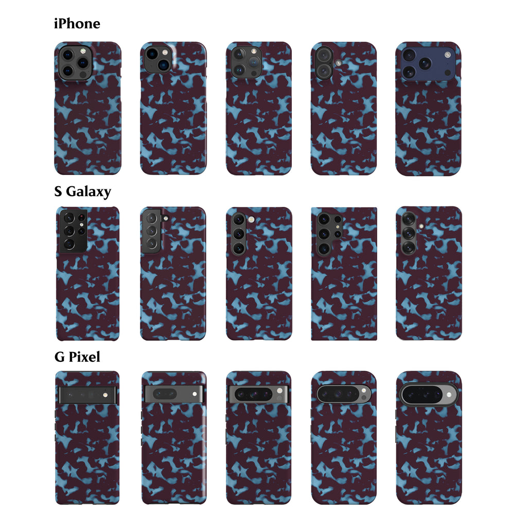 Wavy Tortoise Shell Blue Plum Phone Case