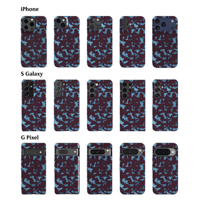 Wavy Tortoise Shell Blue Plum Phone Case