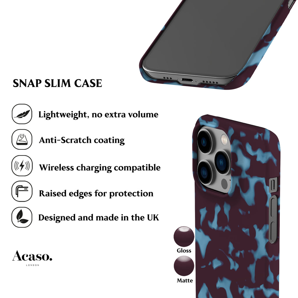 Wavy Tortoise Shell Blue Plum Phone Case