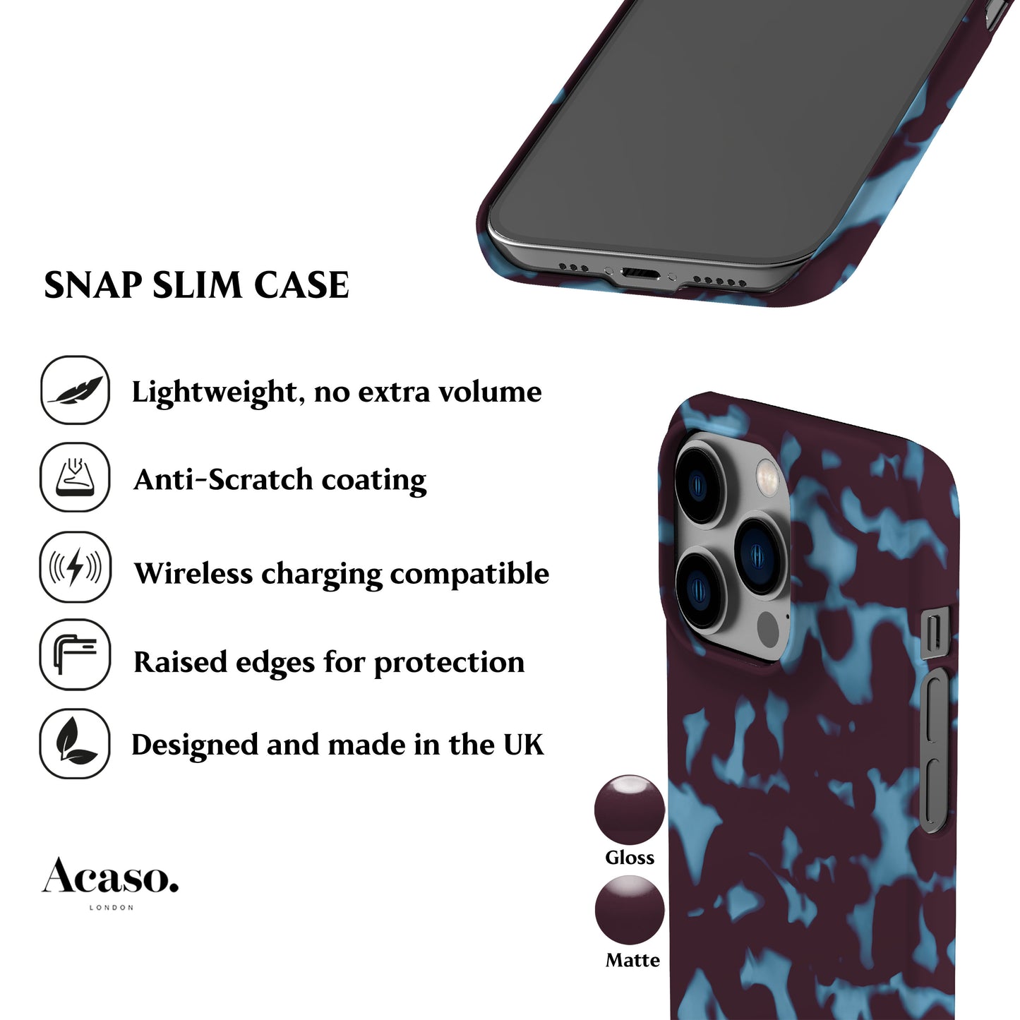 Wavy Tortoise Shell Blue Plum Phone Case