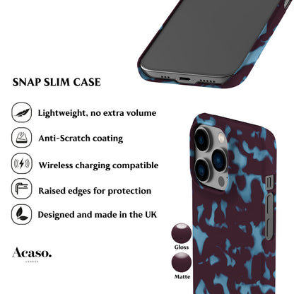 Wavy Tortoise Shell Blue Plum Phone Case