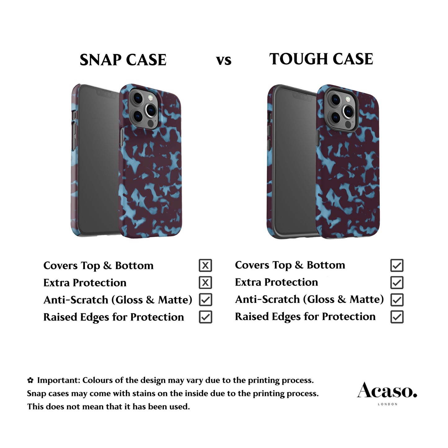 Wavy Tortoise Shell Blue Plum Phone Case