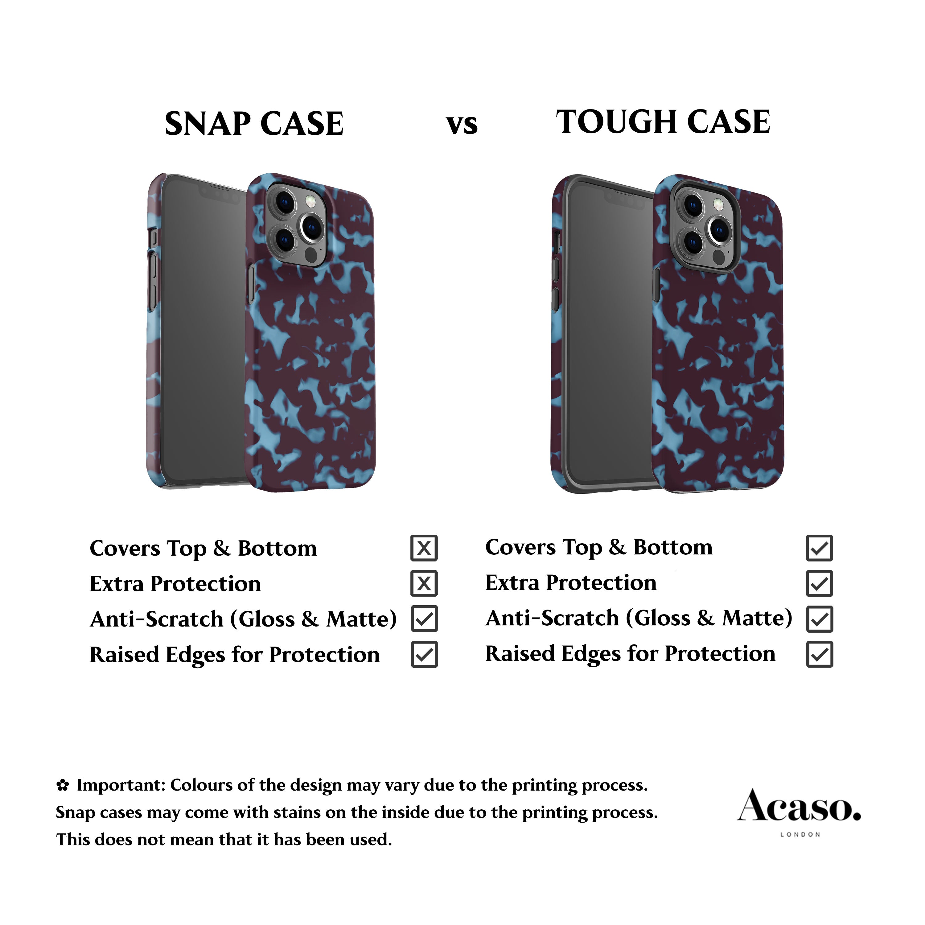 Wavy Tortoise Shell Blue Plum Phone Case
