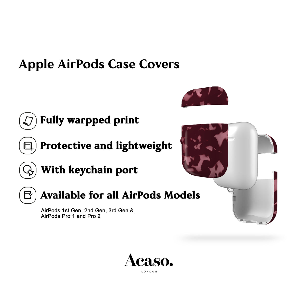 Pink Wavy Tortoise AirPods Cover