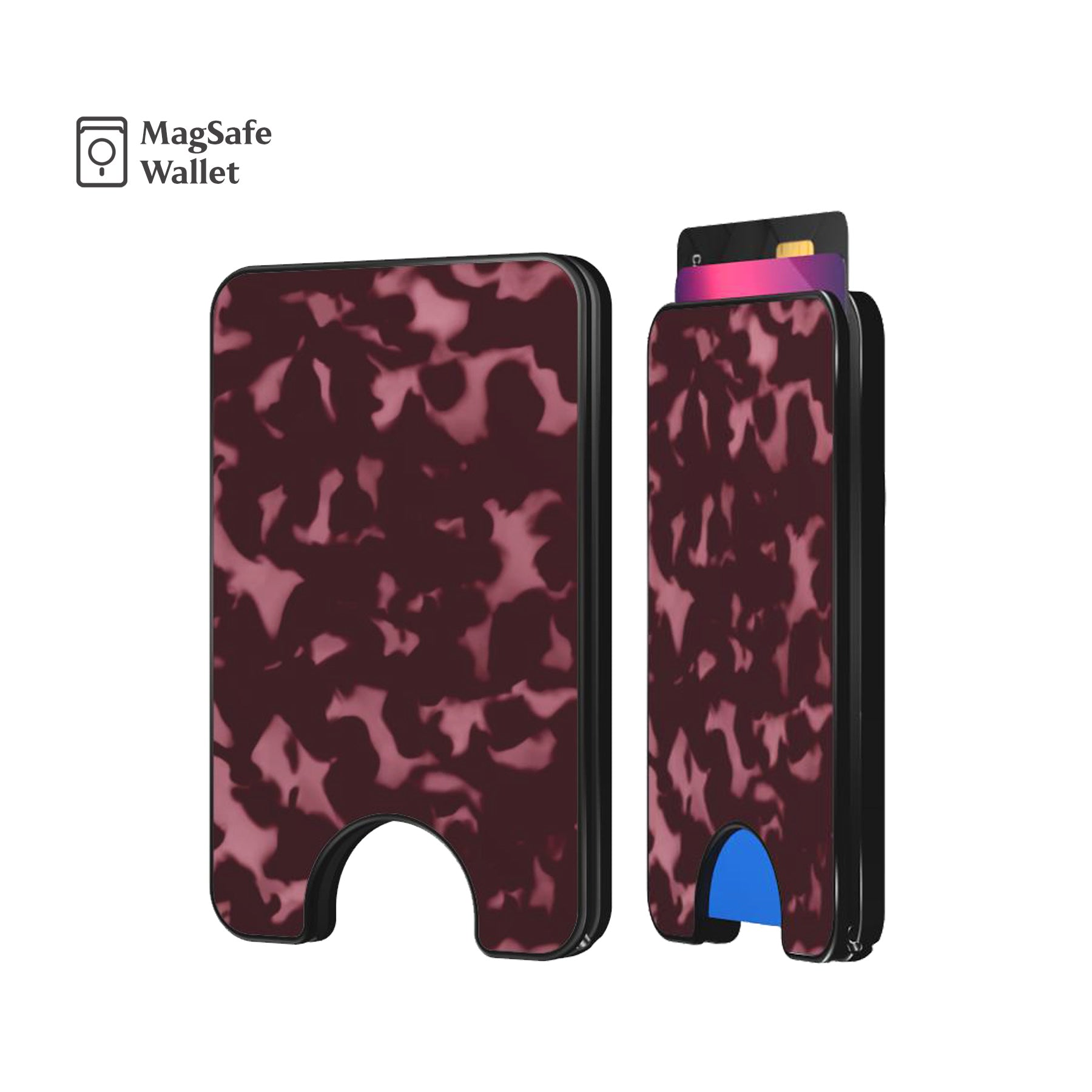 Wavy Tortoise Shell Pink Magnetic Phone Wallet