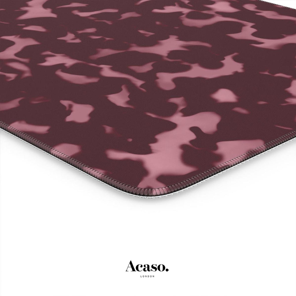 Wavy Pink Maroon Tortoise Desk Mat