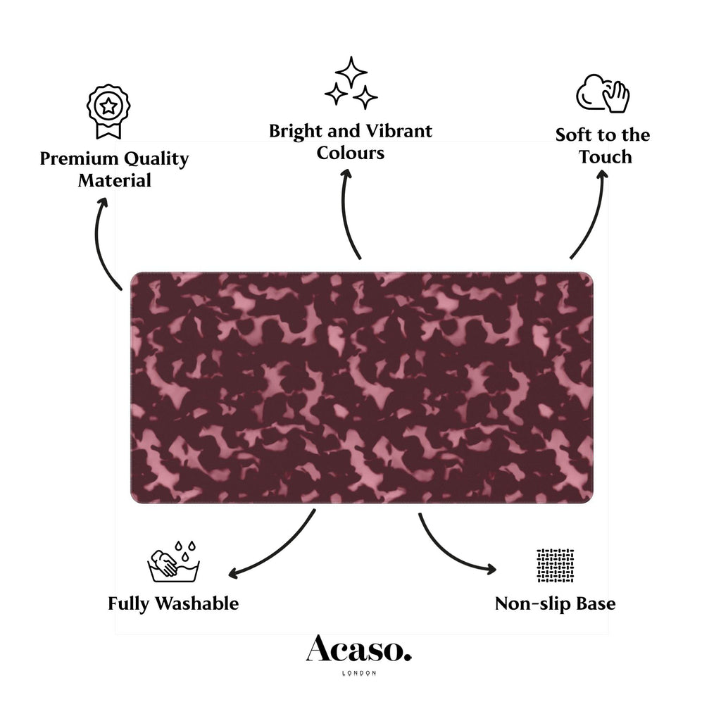 Wavy Pink Maroon Tortoise Desk Mat
