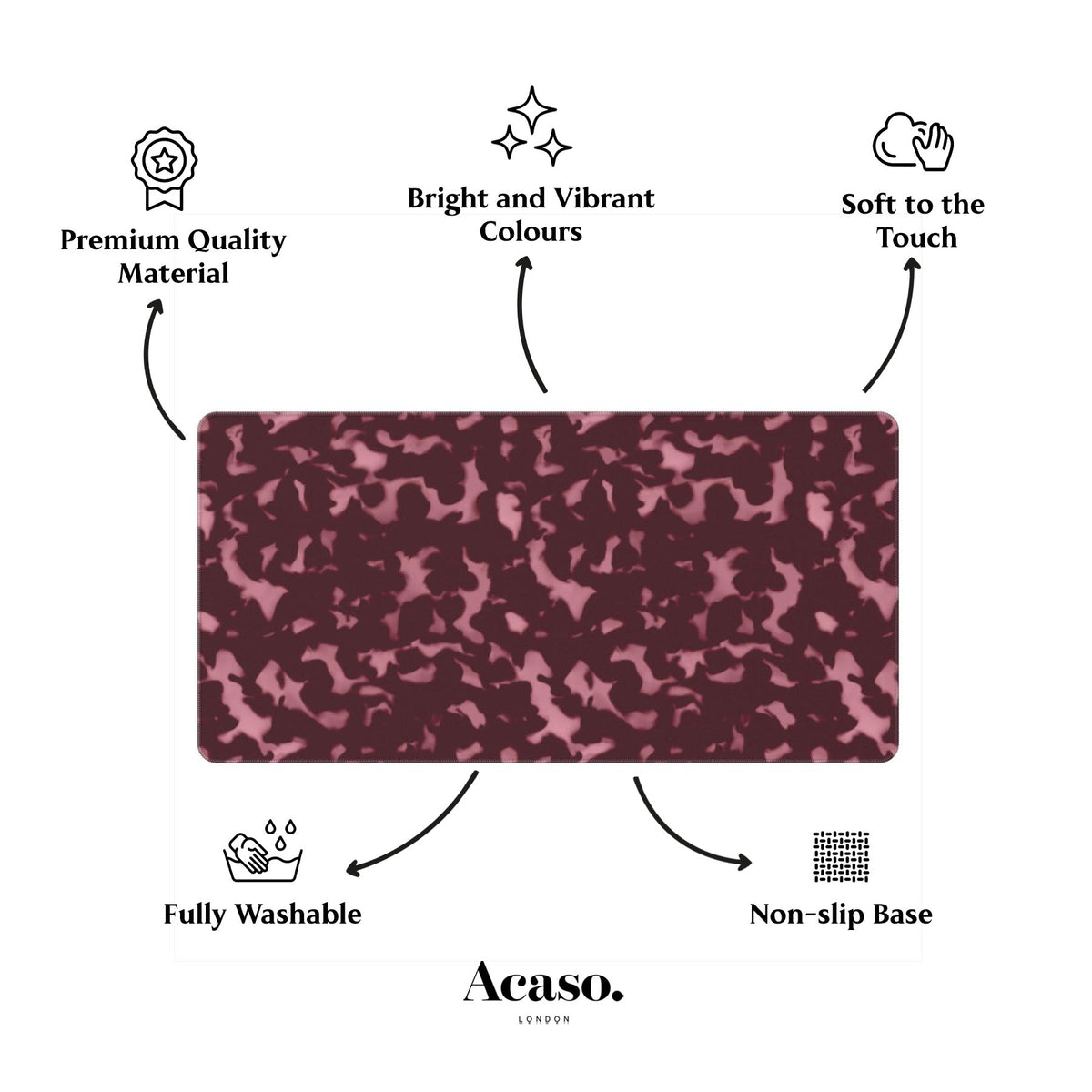 Wavy Pink Maroon Tortoise Desk Mat