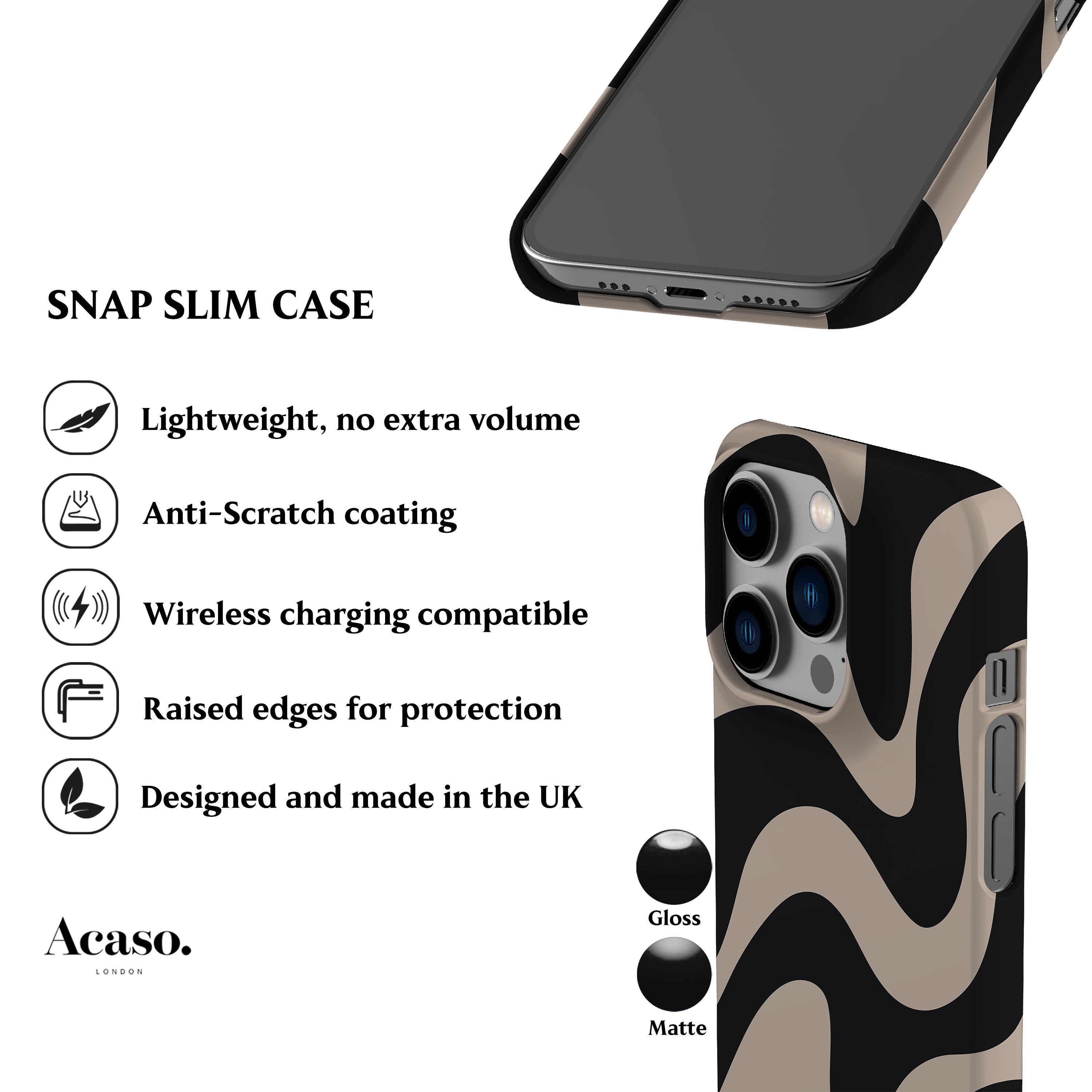 Wavy Zebra Phone Case