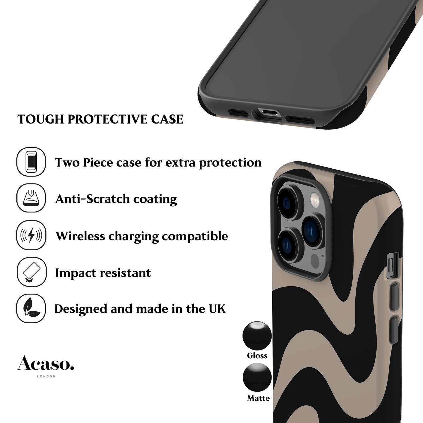 Wavy Zebra Phone Case