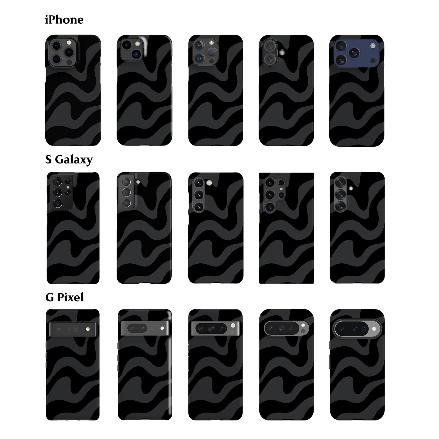 Wavy Grey Zebra Phone Case