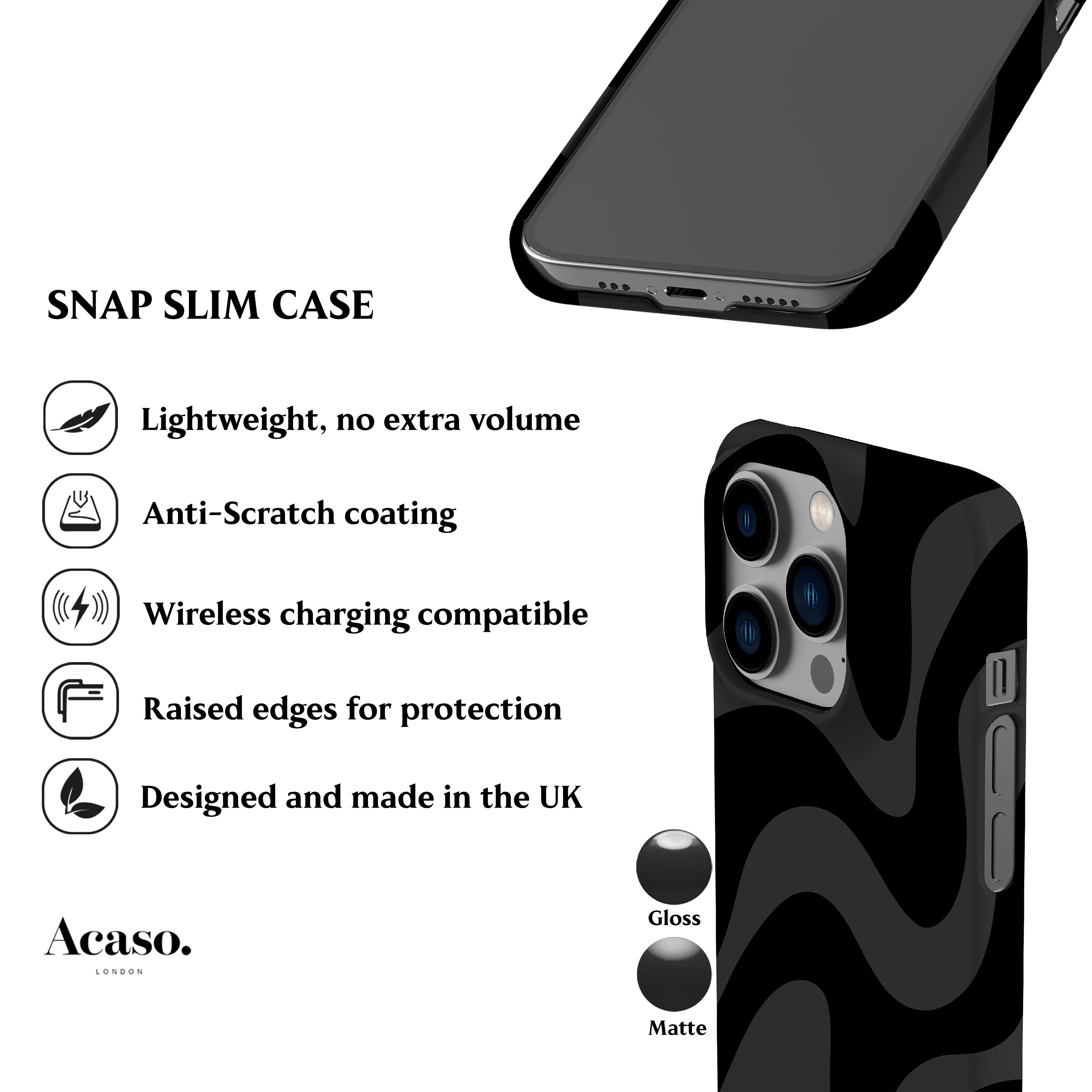 Wavy Grey Zebra Phone Case
