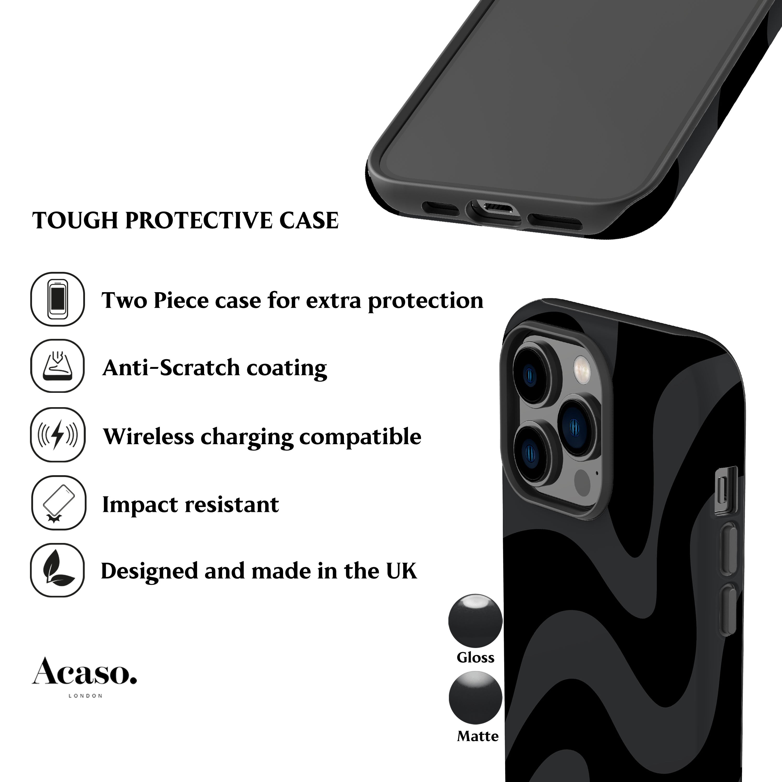 Wavy Grey Zebra Phone Case