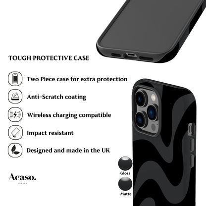 Wavy Grey Zebra Phone Case