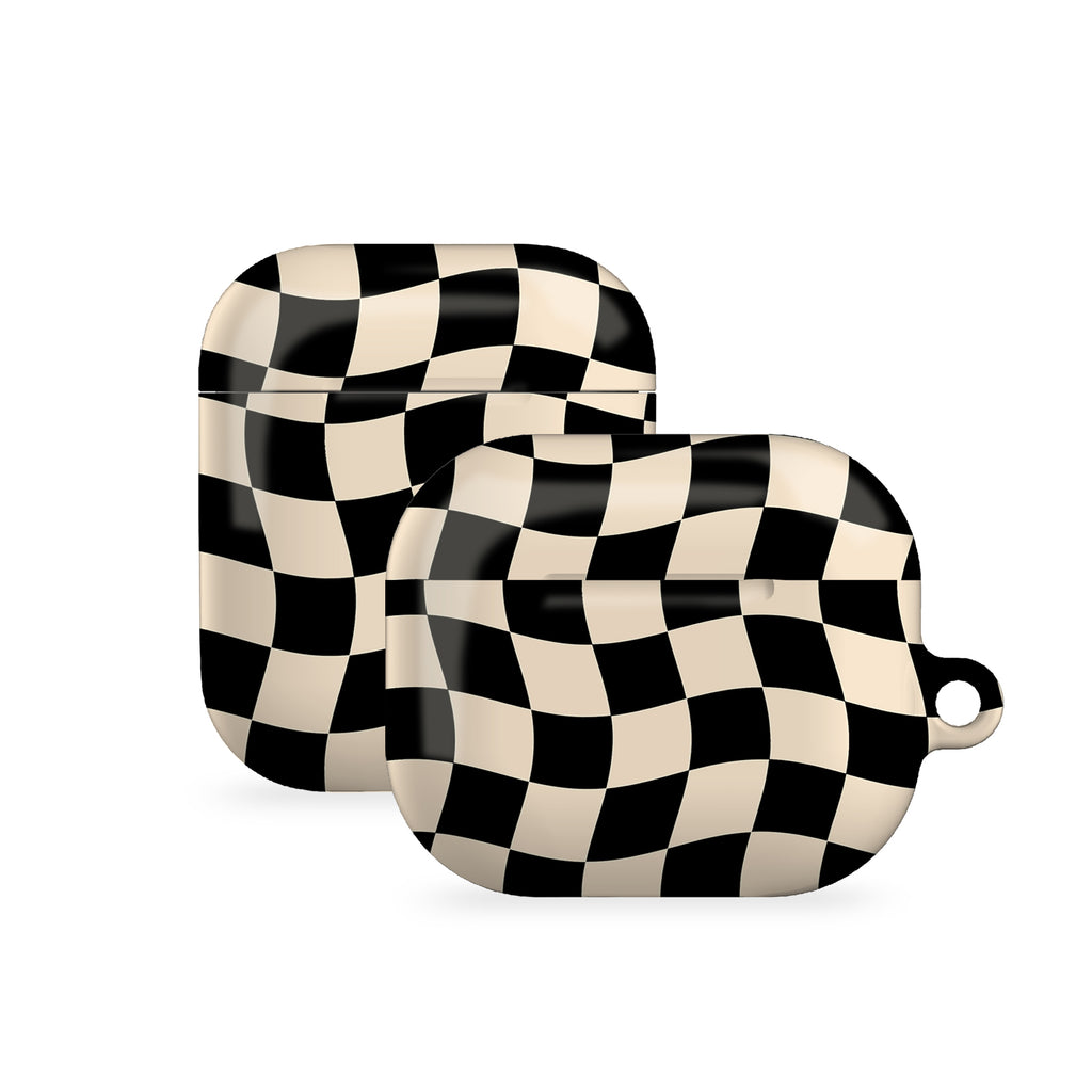 Wavy Check Black AirPods Case Cover