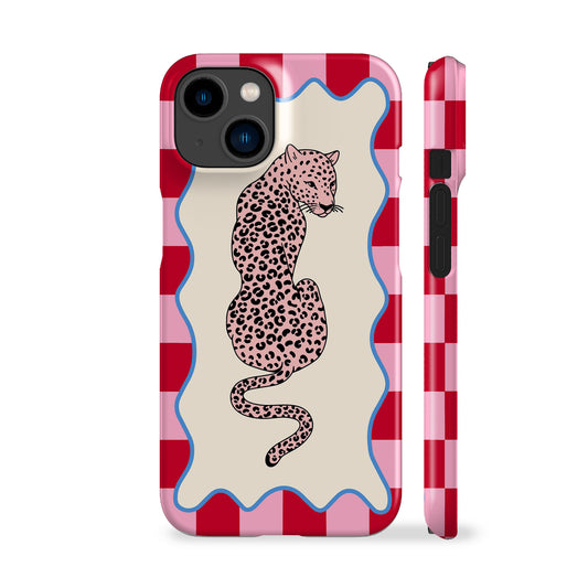 Wavy Leo Red Check Phone Case