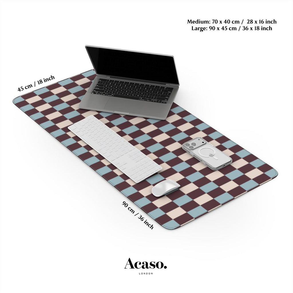 Winter Checkers Desk Mat