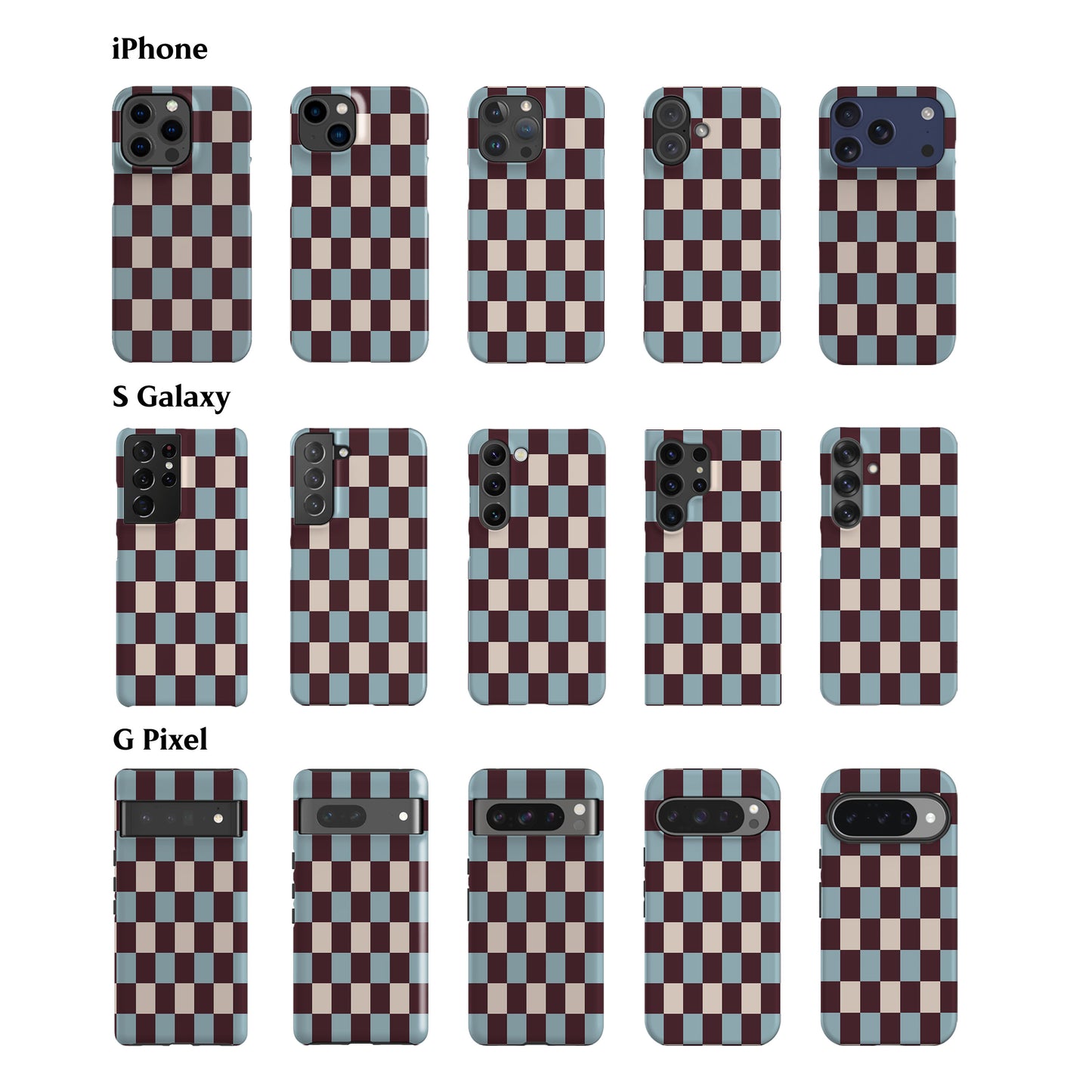 Winter Blue Checkers Phone Case