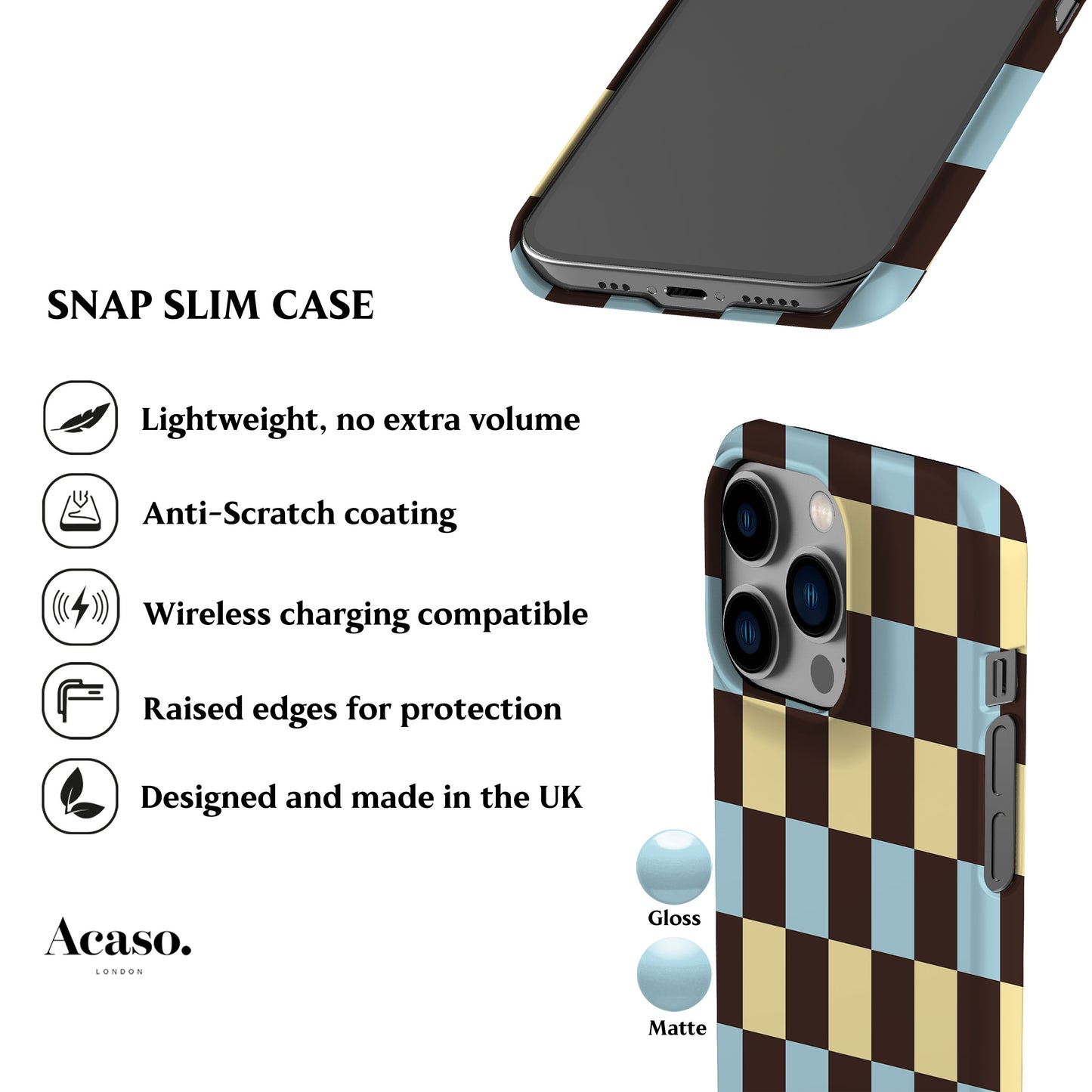 Winter Yellow Checkers Phone Case