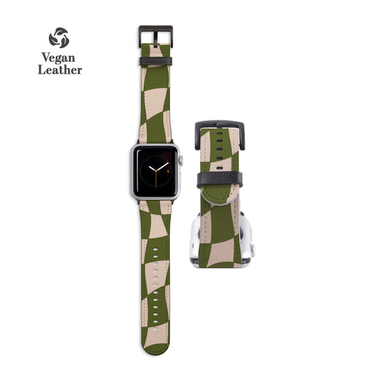 WONKY CHECK Green Apple Watch Strap