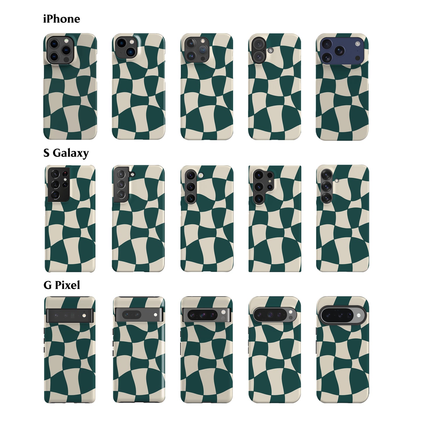 Wonky Checkers Teal Phone Case