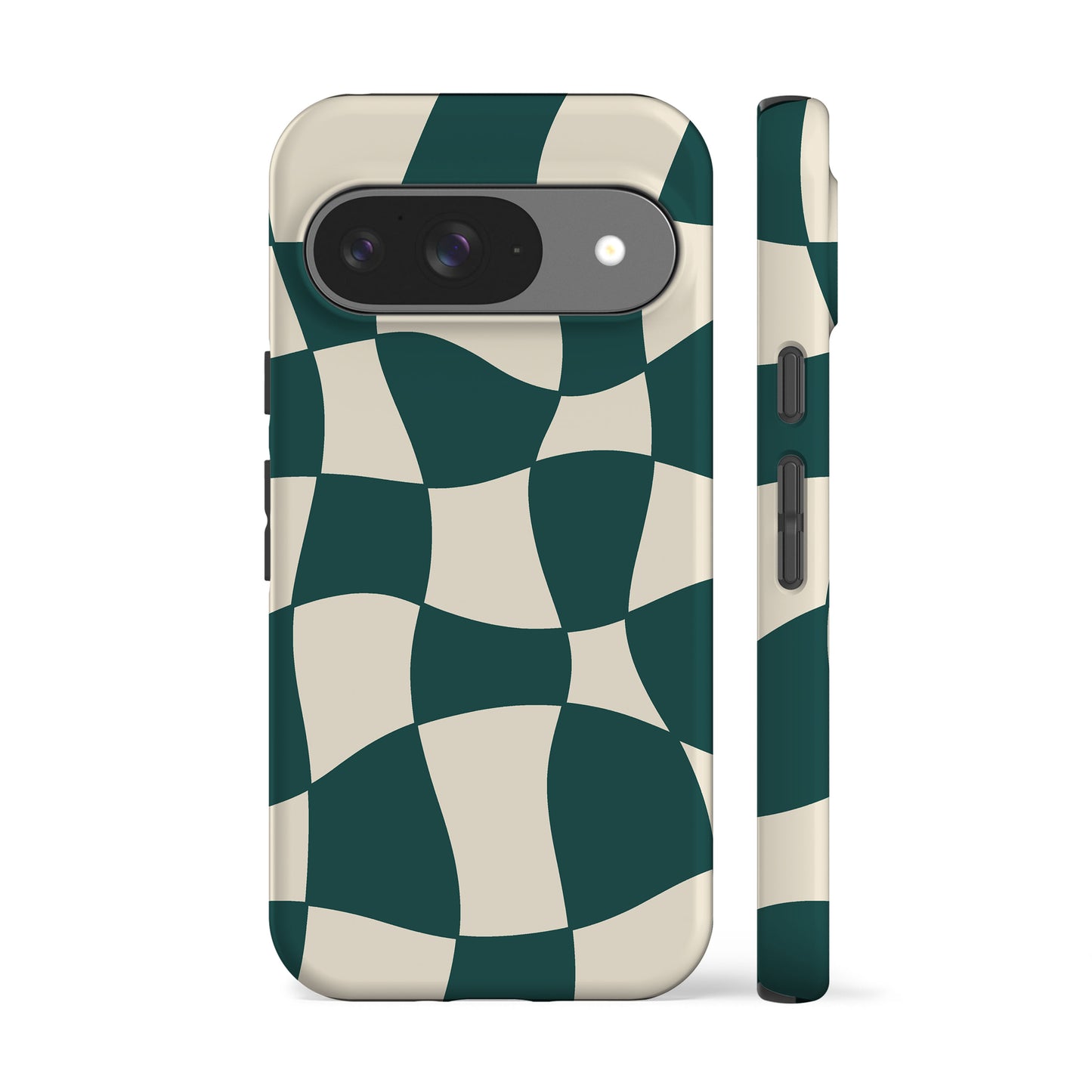 Wonky Checkers Teal Phone Case