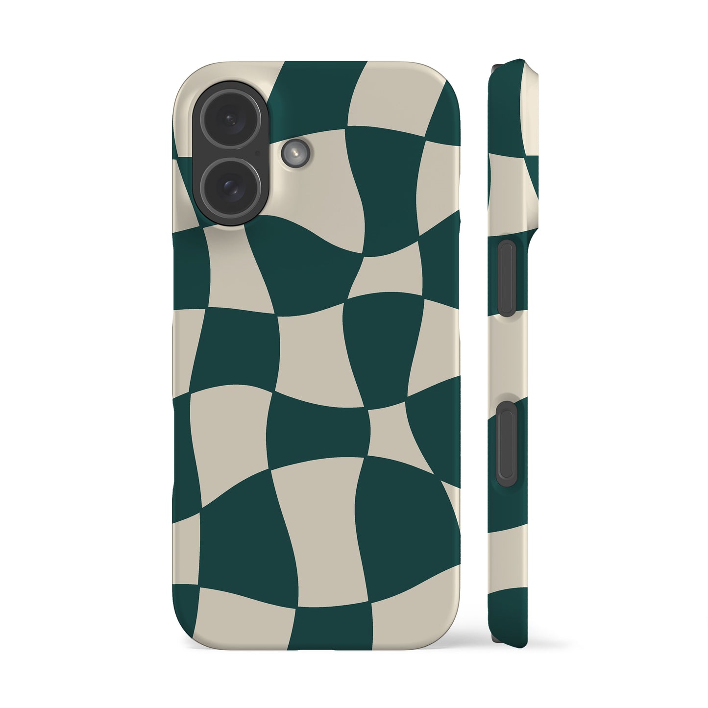 Wonky Checkers Teal Phone Case