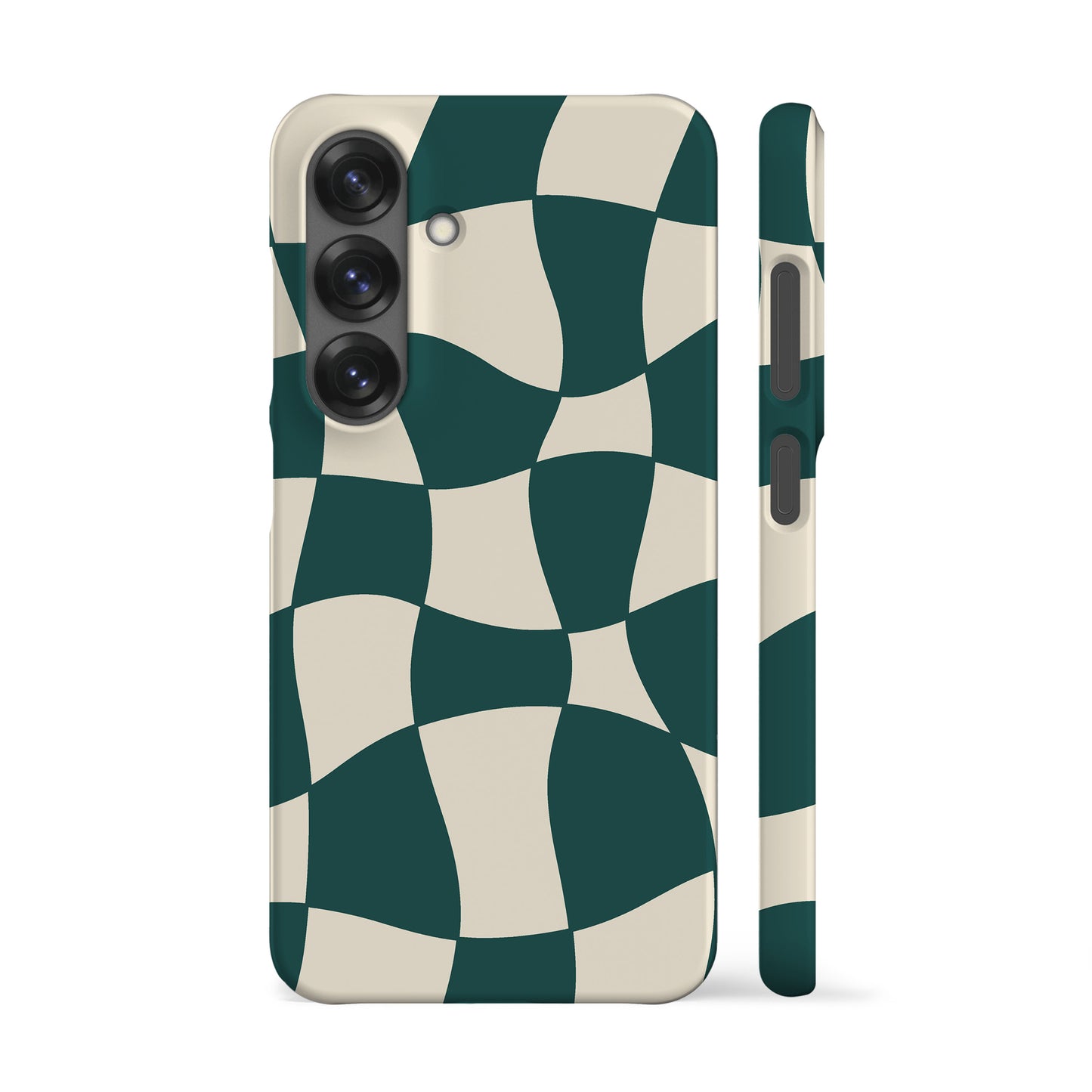 Wonky Checkers Teal Phone Case