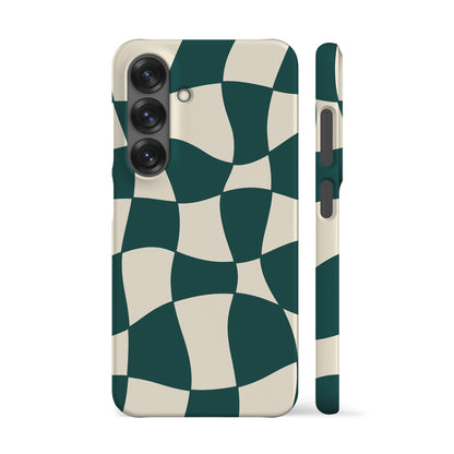 Wonky Checkers Teal Phone Case