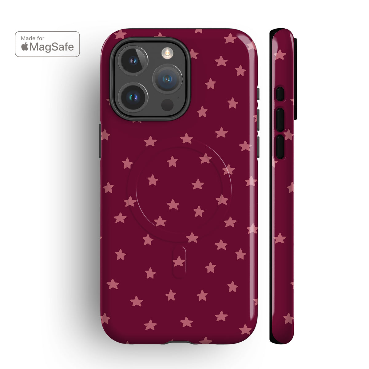 Wonky Mini Stars Rose MagSafe iPhone Case