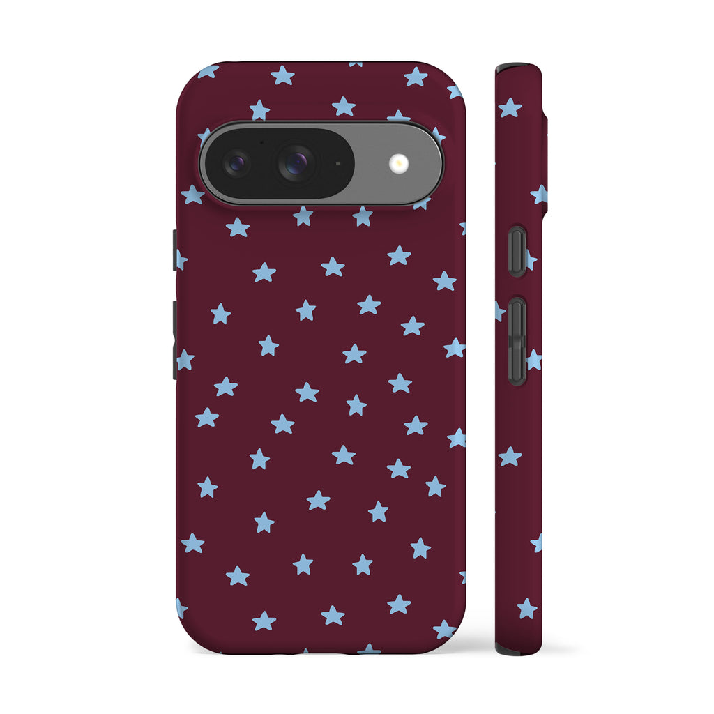 Wonky Mini Stars Burgundy Phone Case