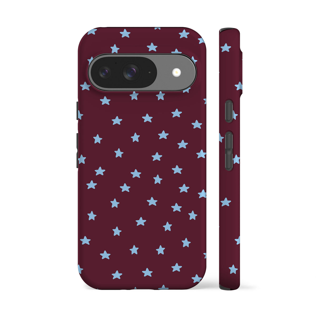 Wonky Mini Stars Burgundy Phone Case