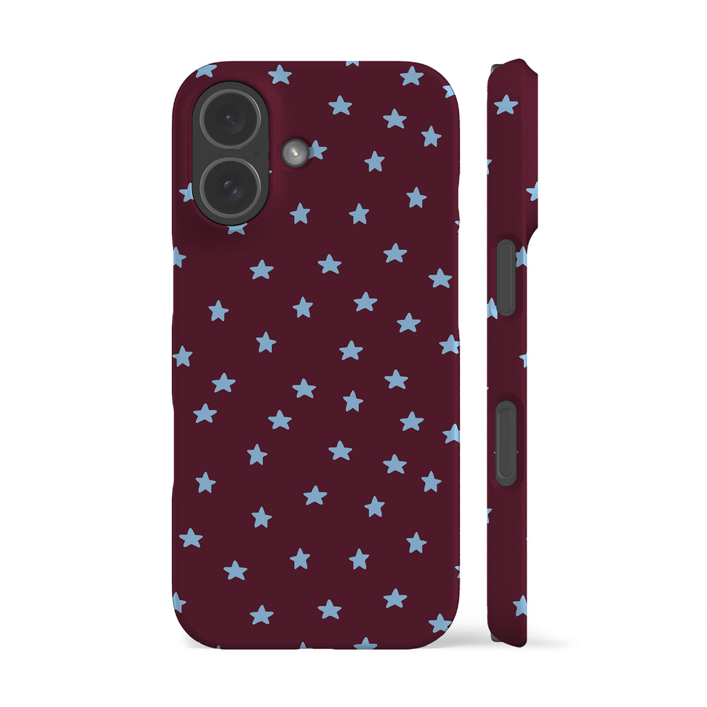 Wonky Mini Stars Burgundy Phone Case
