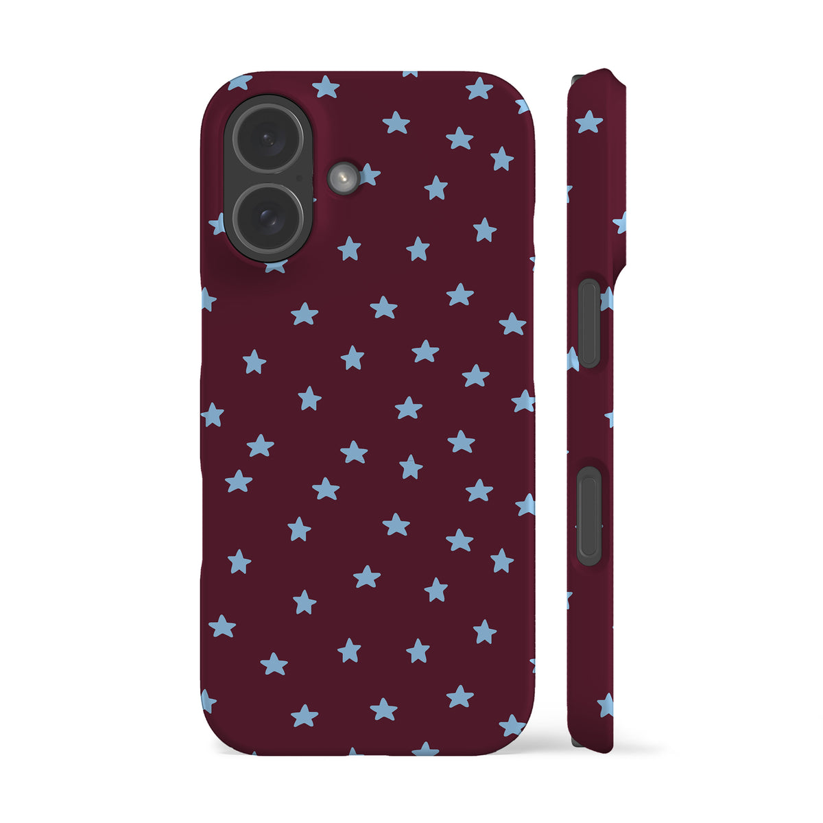 Wonky Mini Stars Burgundy Phone Case
