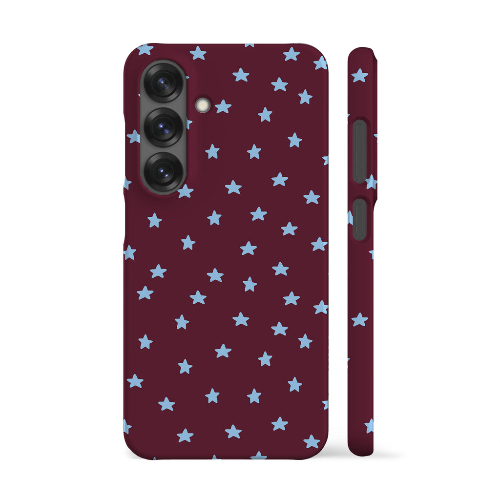 Wonky Mini Stars Burgundy Phone Case