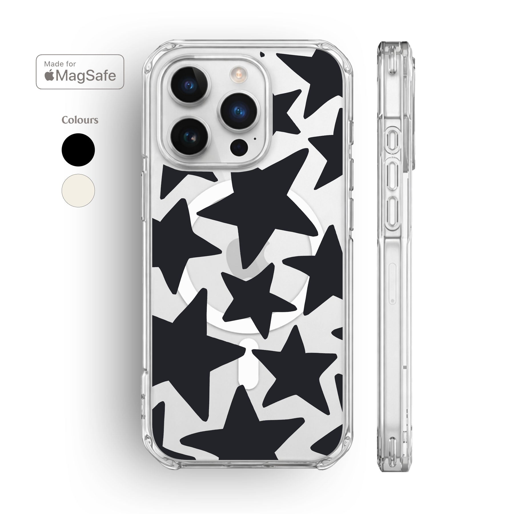 Wonky Stars Clear MagSafe iPhone Case