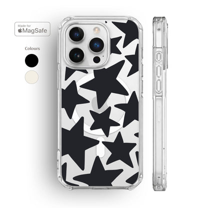 Wonky Stars Clear MagSafe iPhone Case
