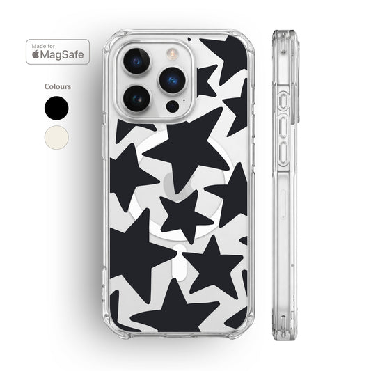 Wonky Stars Clear MagSafe iPhone Case